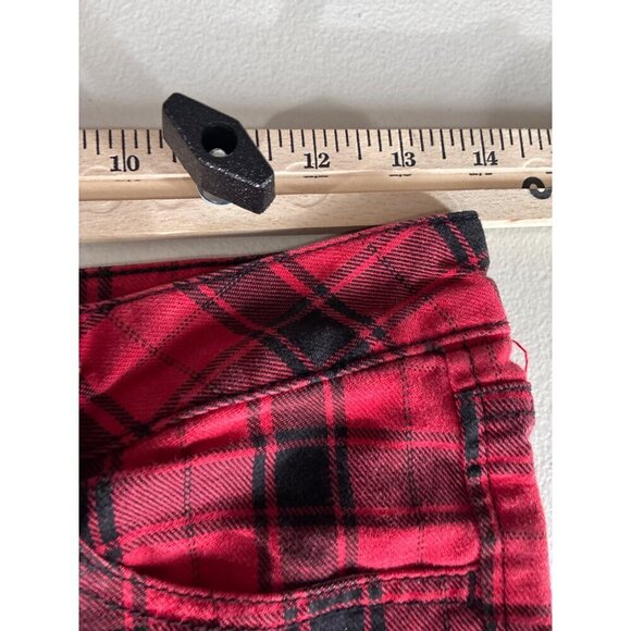 City Streets Pants Womens Size 1 Red & Black Plaid Cotton - Picture 4 of 9